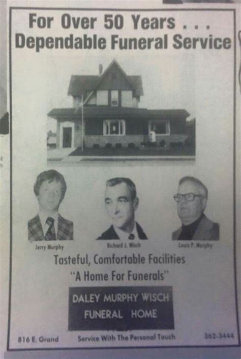 Daley murphy wisch funeral home - You don't have to use an expensive funeral home in most states. Learn more about home burials at HowStuffWorks. Advertisement A century ago, when most Americans lived on farms or family land that went back for generations, it made perfect s...